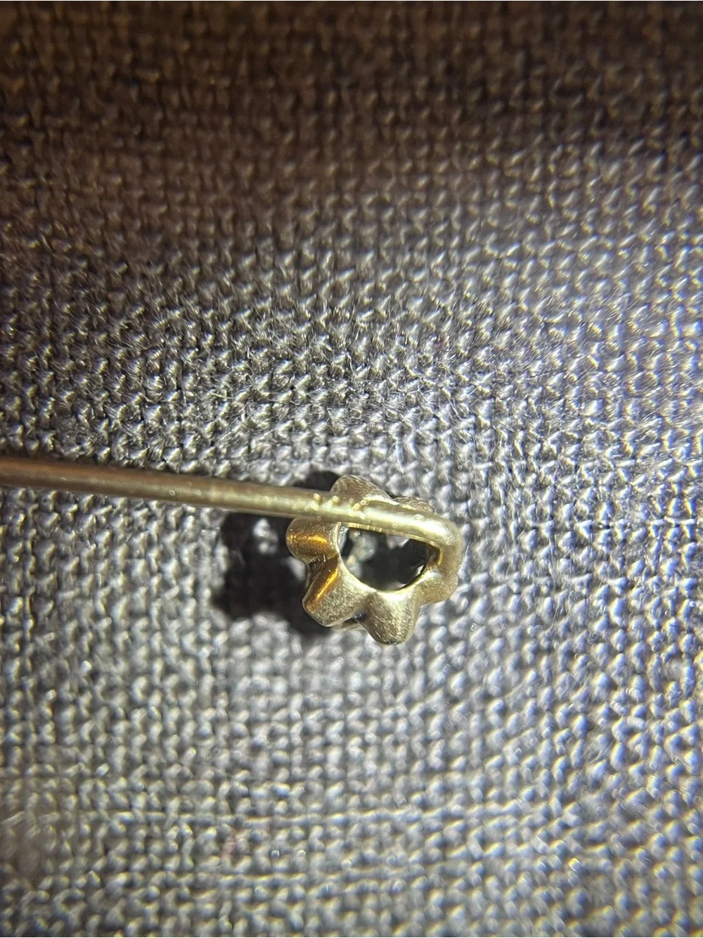 Antique 14K Gold & Diamond Starburst Stick Pin with 